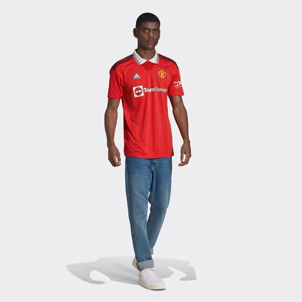 adidas Men's Manchester United Fan edition Quick dry football sports short sleeve jersey